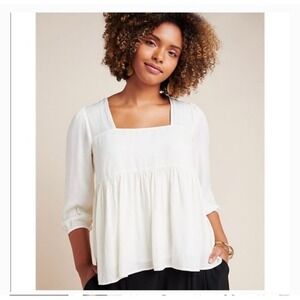 Anthropologie Dolan left coast babydoll top women’s size S cream